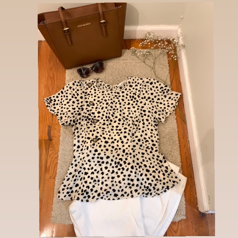 Cheetah Print Peplum Top